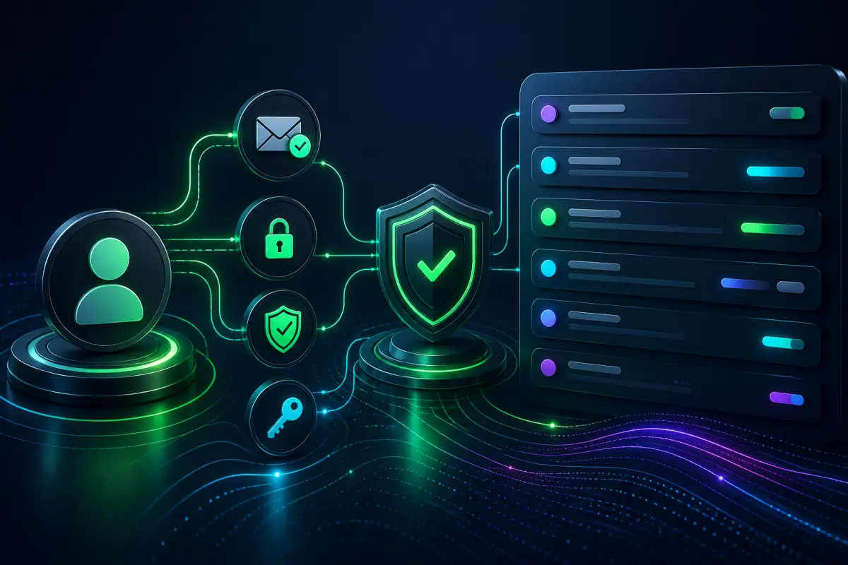Account profile, email, transaction history and security tools